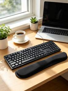 Solid Color Minimalist Keyboard Wrist Rest, EVA Material Keyboard Wrist Rest, Non-Slip Base, Comfortable Typing, Relieve Wrist Pain And Fatigue, 17.4 * 3.4 Inches, Suitable For Gaming, Learning, Working, Office - View 11