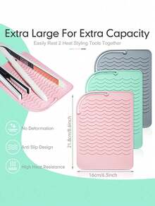 Heat Styling Tool Mat, Universal Size Heat-Resistant Pad, Suitable For Flat Irons And Curling Irons, Portable And Travel-Friendly, Heat-Resistant Silicone Hair Styling Mat, Protects Your Hair Styling Tools - Multicolor - View 2