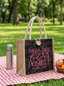 Sac fourre-tout en lin thème temps, motif cœur & floral, sac de courses à double poignée, sac fourre-tout grande capacité, sac fourre-tout décontracté, sac de rangement, sac à lunch pour la rentrée scolaire, sac de rangement pour le déjeuner, convient pour les déplacements, l'école et les courses, pratique pour une utilisation en extérieur, meilleur choix pour les cadeaux pour les amis et la famille, cadeaux pour les enseignants, vacances, cadeaux d'anniversaire, cadeaux commémoratifs, sac cadeau pour les croyants en Jésus - Multicolore - Voir 3