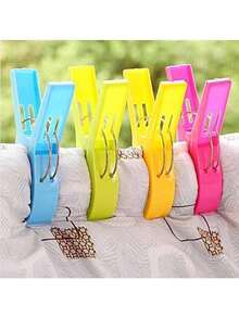 8pcs Plastic Beach Towel Clips, Large Cute Windproof Clips, Suitable For Blankets And Quilts, Colorful Bright Beach Towel Clips, Securely Fix Your Beach Towels! - Clip - View 10