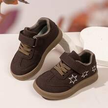 1 Pair Unisex Kids New German Trainer Shoes Spring/Autumn New Star Hook And Loop Casual Shoes Soft Sole Non-Slip Sports Shoes - Brown - View 5