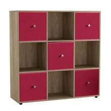 9 Cube Storage Unit With Fabric Drawers, Wooden Shelf For Home Organisation - 橡木單元 - 查看 4