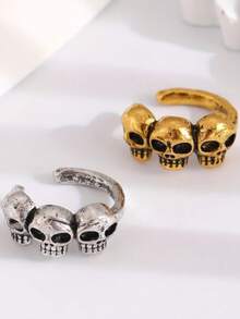 Gothic Punk Style - 2pcs Skull Decor Ear Cuff - Multicolor - View 3