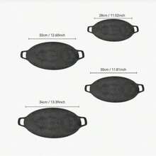 Round Cast Iron Baking Pan, Portable Outdoor Camping Grill, Electromagnetic, Korean Style, Non-Stick, Fast Heat Conduction,Easy To Clean. - A - View 10