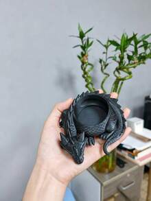 3D Printed Mini Fantasy Dragon Guardian Flower Pot, Creative Succulent Plant Pot, Desktop Decor Ornament, Bar Desk Tabletop Art Piece - A - View 10
