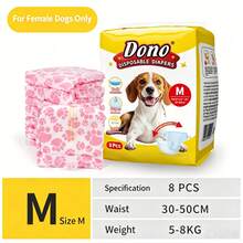 8Pcs Dog Diapers, Highly Stretchy, Leak-Proof And Breathable, Pet Sanitary Pants, Suitable For Both Male And Female Dogs, For Outing Care And Cleanliness During Their Period, Like A Diaper - Multicolor - View 18