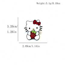 1 pieza Broche de insignia de metal con diseño de gato de dibujos animados lindo y dulce, accesorio de bolso de aleación - Multicolor - Ver 5