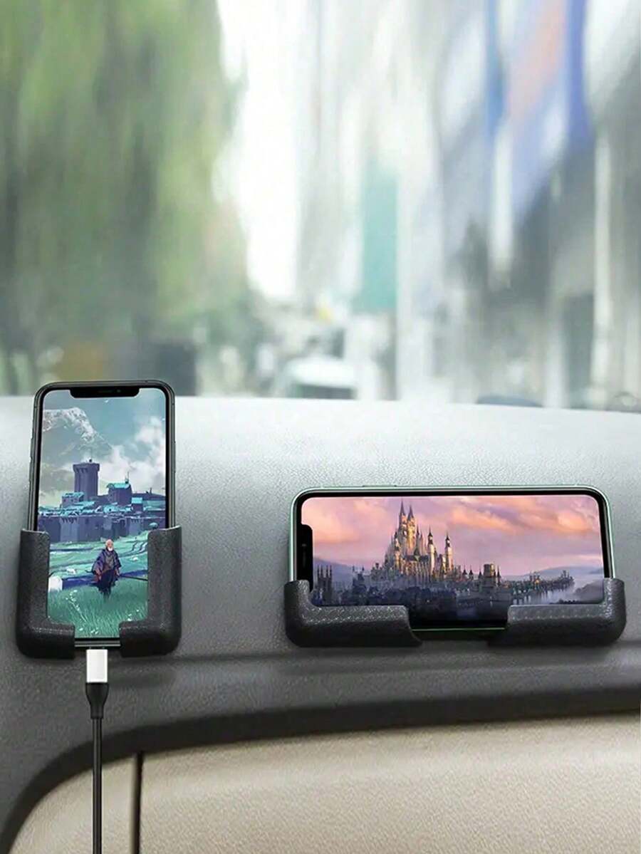 [PP Material Phone Holder]Universal PP Material Phone Holder, Suitable For Car Dashboard, Stable And Anti-Slip, Adjustable Viewing Angle, Easy One-Hand Operation, Compact And Discreet Design, Can Be Installed On Front Windshield And Center Console, Free Your Hands, Convenient For Driving Navigation And Calls, Ideal For Road Trips, Daily Commuting, Family Travel, Carpooling, Also A Great Gift For Christmas, Thanksgiving, Halloween, Fashionable Car Interior Decoration, No Battery Included, Practical And Fitting.