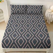 1pc Minimalist Modern Plant Floral Pattern Printed Brushed Fitted Sheet, Bedroom Printed Bed Cover, Mattress Cover, Mattress Protector, Dust-Proof Bedding (Pillowcase Not Included) - Multicolor - View 1