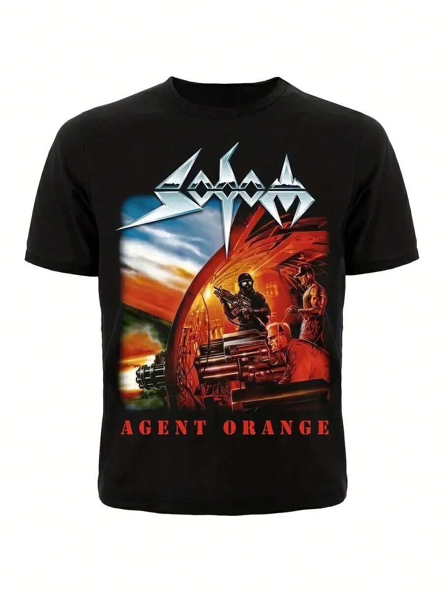 Sodom Agent Orange Men'S Tee - Striking Graphic Design Heavy Metal Band Tee, Black Casual Crew Neck Top, Suitable For All Seasons, Apparel For Music E - Black - View 1