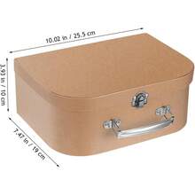 Mipcase Maleta de Cartón Vintage con Asa Metálica, Caja de Regalo Decorativa de Papel Kraft para Bodas, Cumpleaños, Manualidades y Almacenamiento de Fotos (Marrón Claro) - 1 - Ver 3