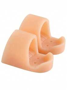2pcs Toe Caps, Suitable For Bent, Curved And Claw Toes, Gel Toe Caps, Silicone Toe Pads, Silicone Toe Protectors, Toe Support Caps - 均碼 - 查看 2