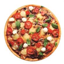 [All Season Use]1pc Round Pizza Pattern Blanket, Made Of Soft And Comfortable Flannel Material, Designed With Large Pizza Pattern, Suitable For All Seasons, Machine Washable And Easy To Clean, Applicable For Bed, Sofa Or Office Desk, A Great Choice For Lightweight Bedding In Air-Conditioned Rooms During Spring And Summer - Multicolor - View 3