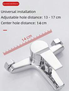 1pc Shower Faucet G1/2in Thread Wall Mounted Triple Mixer Tap Manual Control Plumbing Valve Switch Bathroom Tap For Cold And Hot Water Wall Mounted Tub Two Spout, Single Handle, Comfortable Grip For Household Bathroom Bathtub - Multicolor - View 8