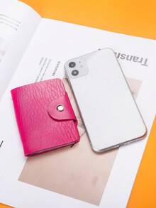 Porta Tarjetas con Patrón de Elefante, Billetera para Tarjetas Bancarias, Funda para Tarjetas Multibolsillo, Clip para Tarjetas de Regalo de Negocios, Seguros y Publicidad Impresa al por Mayor - Rosa Fucsia - Ver 5