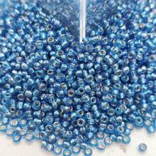 500 pezzi, 5g/confezione, perline di vetro semiseed da 2mm con tinta iridescente discreta, perline rotonde, perline a chicco di miglio, adatte per fai-da-te artigianale, realizzazione di braccialetti, anelli, regali per amici - Perline di semi GRB da 2 mm riempite d'argento, 15 colori in 18 colori - Visualizzare 20