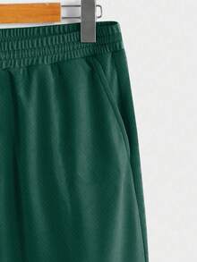 Men's Sports Breathable Comfortable 2-Piece Outfit, Premium Fabric Super Soft Comfortable Gradient Casual Crew Neck Short Sleeve Jogging Pants Set, Hot-Selling Set - Green - View 4