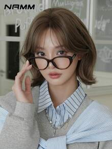 NAMM 12 Inch Short Curly Wigs For Women - Modest Fashion Wave Wig Curtain With Bangs, Brown Soft Silky Heat-Resistant Synthetic Fiber Wigs For Daily Use, Perfect For Holidays Music Festivals Celebrations-Sakura Celebrations Glam & Party Street Wear - Multicolor - View 3