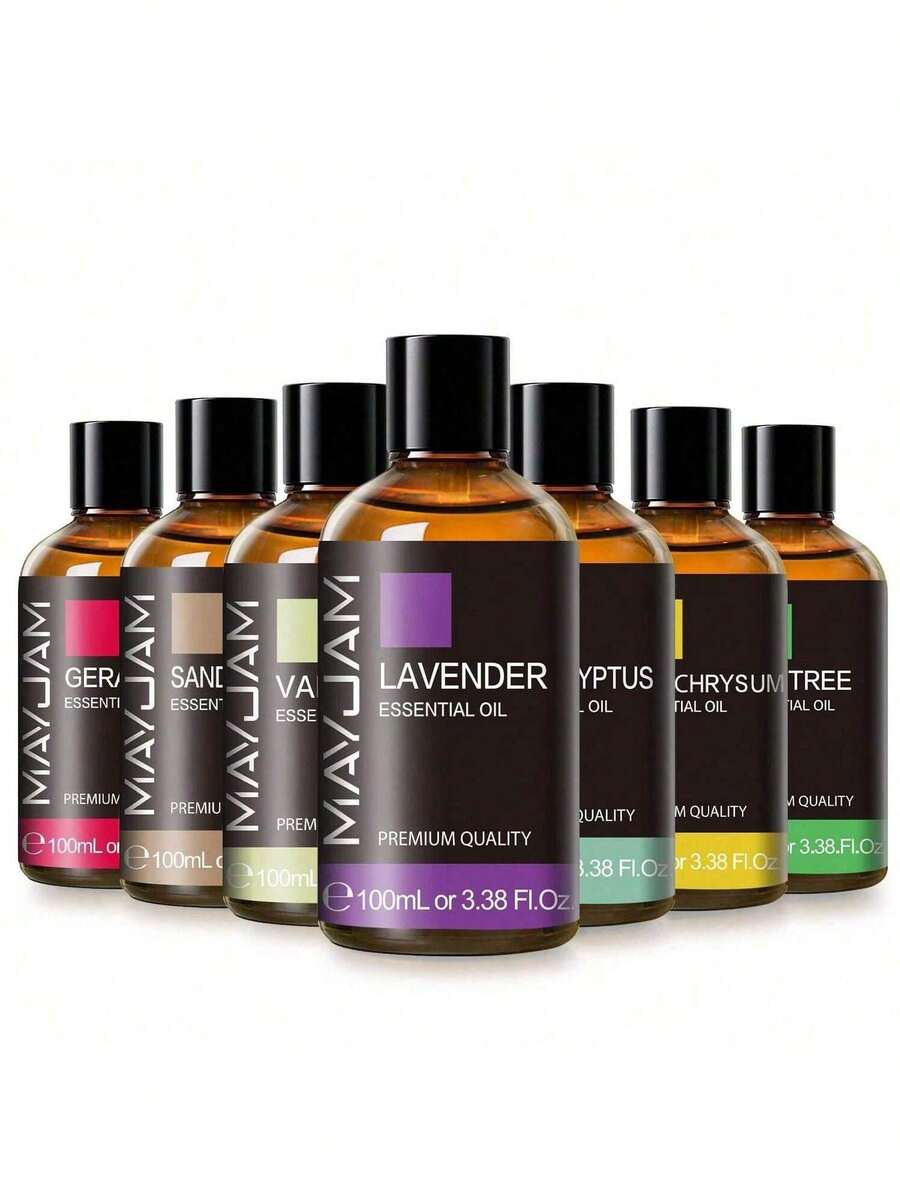 MAYJAM 1件 100ml/3.38fl.Oz 精油,適用於擴香機、加濕器、香氛蠟燭製作、沐浴,薰衣草、茉莉、尤加利、香草、薄荷、檀香、檸檬草、廣藿香、迷迭香、香茅、肉桂、洋甘菊、雪松、黑胡椒、松針 - 多樣化香型 - 查看 1