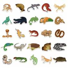 50 buah Stiker Reptil Warna-warni, Stiker Kadal Kartun, Ular, Katak, Cocok untuk Botol Minum, Gitar, Koper, Ponsel, Casing Ponsel, Laptop, Skateboard, dan Hadiah. - MultiWarna - View 2