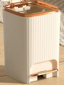 Luxury Quiet Dual-Lid Step Trash Can, Sealed Odor-Proof Lidded Garbage Bin, Stylish Upright Waste Basket, Suitable For Bathroom, Kitchen, Bedroom Indoor Home Waste Storage And Organization - Multicolor - View 5