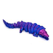 Figura de cocodrilo con degradado de tema zoológico, escultura de reptil totalmente flexible, juguete de alivio de estrés del tamaño de la palma, decoración multi-escena para escritorio, coche y estantería, regalo de cumpleaños de nicho para adultos y estudiantes, regalo de broma, regalo de Navidad (rayas de color aleatorio) - Multicolor - Ver 15