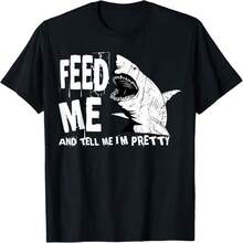 Great White Shark Feed Me Largest Predator Ocean Biologists T-Shirt - Black - View 8