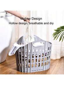 Household Foldable Laundry Basket, Large Capacity Space-Saving Design, Portable Durable Thickened Moisture-Proof, Clothes/Plush Toys Storage, Suitable For Bathroom Bedroom Living Room, Easy Foldable Storage Basket - Multicolor - View 8