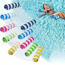 Foldable Inflatable Striped Float, Inflatable Swimming Cushion For Swimming Pool, Floating Bed For Water Entertainment Lounge Chair, Suitable For Swimming Pool, Beach, Pool Party - Multicolor - View 3