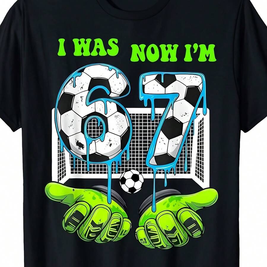 Apenas 1 peça T-shirt Eu tinha 6, agora tenho 7 Aniversário Rapaz 67 ...
