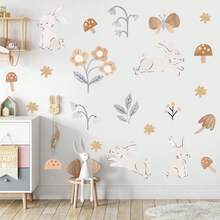 Cartoon Cute Animal Rabbit Flower Grass Children's Room Decorative Stickers - 20*30cm - View 3