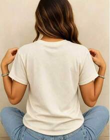 Soft 100% Cotton Summer T-Shirt For Wife - Funny Newlywed T-Shirt | Bachelorette Party T-Shirt | Honeymoon Top | Bride Era2026 - Co T-Shirts - 杏色 - 查看 7
