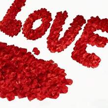 Red Artificial Rose Petals, Suitable For Wedding, Romantic Proposal Decoration, Flower Girl Table Decor, Party, Rose, Decorative Rose, Decorative Style, Party And Holiday Decoration, Valentine's Day Decoration, Valentine's Day And Mother's Day Decoration Gift - Red - View 1