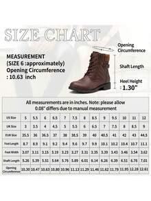 Women's Lace Up Combat Ankle Boots – Comfortable Short Booties With Low Heel - CJY927-干邑白蘭地 - 查看 8