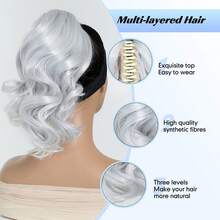 Elegant Claw Clip Ponytail - Short Curly Wavy Style, Synthetic Hair Extension, Fashionable Daily Wear, Easy To Use, Suitable For Various Occasions, Stylish Party Gift, Y2K Fashion - Multicolor - View 9