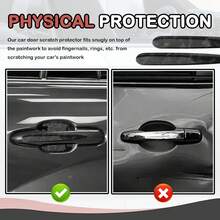 Purthog 8PCS 3D Carbon Fiber Car Door Handle Protector,Forging Pattern Car Door Handle Scratch Protector As Cars Decorations,Stylish &Amp; Personalized Doors Handles Protectors For Vehicles (Black) - White - View 7