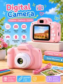 Digital Camera With 2-Inch Screen LCD Display Portable Camera Gift For Birthdays, And Holidays For Men And Women Digital Video Camera With 28 Fun Frames & Selfie - View 1