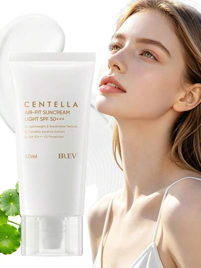 MOOYAM Crème solaire à la Centella Asiatica, protection solaire pour le corps et le visage, formation de film en 1 seconde, protection solaire longue durée, SPF50+, PA+++, crème solaire éclaircissante et apaisante, convient aux peaux sensibles