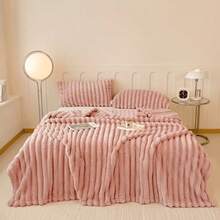 AYD Opulent Imitation Rabbit Fur Blanket Ultra-Soft, Lightweight, Material Safety,Multi-Color, Ldeal For BedCouch, Travel, Camping, Home Bedroom Decor,Cozyvibes, Room, Best Gifts For Valentine'S Day - 粉色 - 查看 9
