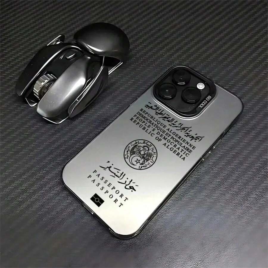Algerien Pass Handyhülle für iPhone16 iPhone14 Pro Max 15 Plus 11 13 12 16e Candy Matte Buchstaben Stoßfeste Hülle Coque - Transparent schwarz - Übersicht 1