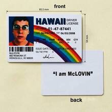1個 McLovin 塑膠身分證卡 - 夏威夷駕照風格 - 新奇惡搞道具，防水且輕巧，適合派對、萬聖節、聖誕節、返校季，也可作為學習輔助工具 - 單件 - 查看 11