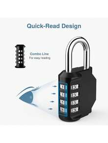 2pcs/Set Combination Padlocks, 4pcs/Set Outdoor Locks, Suitable For School, Gym, Sports Field, Wardrobe, Toolbox, Gate, Cabinet, Outdoor Use And Locker - Combination Lock - View 3
