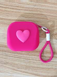 Heart-Shaped Silicone Mini Handheld Storage Bag, Multi-Functional Earphone Key Jewelry Pouch, Exquisite Daily And Birthday Gift - Multicolor - View 17