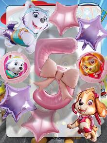 Paw Patrol 汪汪隊 9件/套 生日氣球 40英吋大字母主題派對裝飾，包含 Skye 卡通角色氣球、Skye 加厚乳膠漂浮氣球，適合派對使用 - 天天珠珠Plus - 查看 7
