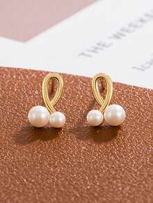 1 Paar modische süße Seestern-Muschel-Ohrstecker, minimalistische kleine einzigartige Design-Ohrringe, geeignet für Teenager-Mädchen, Strandurlaub und tägliches Tragen - Gold - Übersicht 3