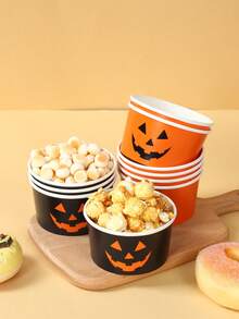 10 piezas de cuencos de papel desechables de Halloween, cajas de aperitivos con patrón de calabaza y fantasma de Halloween, cajas de dulces para trucos o , cajas de comida de papel, cajas de palomitas, cuencos de aperitivos, vajilla desechable para fiestas de Halloween, decoraciones de Halloween, decoración de mesa para fiestas de Halloween, decoración de casa embrujada, regalos de fiesta, decoración de vacaciones de invierno, suministros de cocina de Halloween aterradores, decoraciones navideñas - Calabaza de Halloween - Ver 7