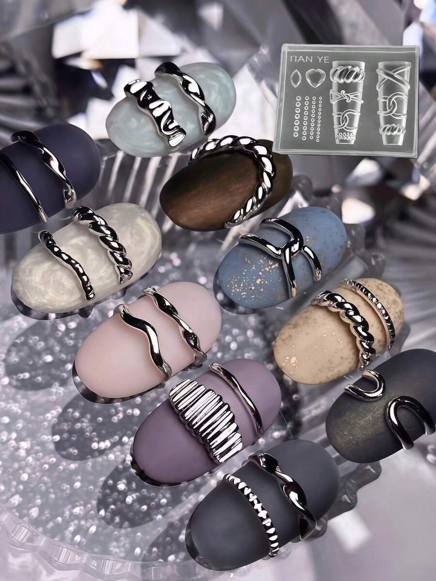 Ins Ring Nail Art Tool High Definition Transparent High Transparency 3D Silicone Nail Decoration DIY Mold - Clear - View 1