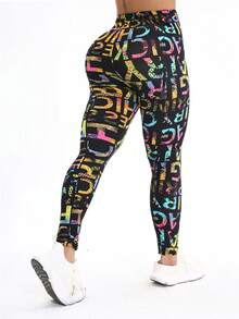 Spring Summer Casual Women Elastic Black Tight Pant With Polka Dot Print Home Lifting Buttocks Leggings Outdoor Vacation Walking Fitness Cropped Pants - Multicolor - View 44