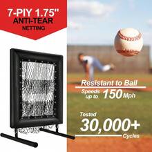 Gaderth 9-Hole Baseball Pitching Net With Strike Zone, 5-Height Adjustable Pitching Net, Portable Trainer Nets For Baseball & Softball, Includes 4 U-Shaped Ground Stakes & 4 Sandbags - Black - View 4