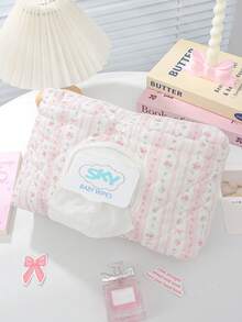 1Pc Quilted Travel Makeup Bag Cute Cosmetic Bag Large Capacity Multi-Functional Storage Bag Mommy Bag Baby Clothes Bag Diaper Bag Wet Wipes Bag Underwear Storage Bag Portable Diaper Organizer Cosmetic Organizer Travel Essential Bridesmaid Gifts - Multicolor - View 16